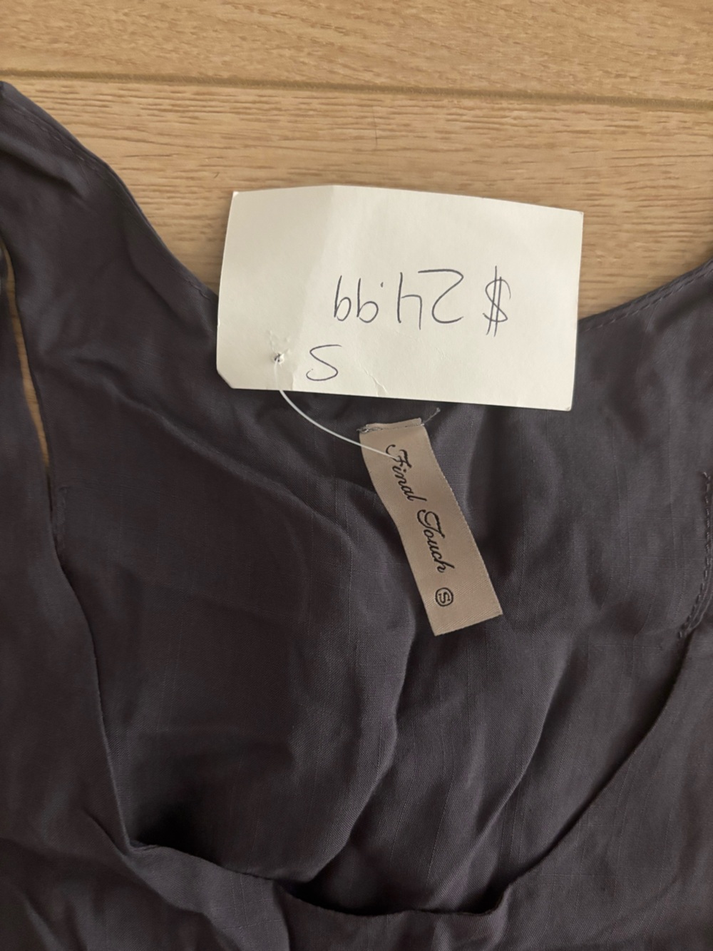 Dark Navy Layered Sleeveless Top - Picture 2 of 4